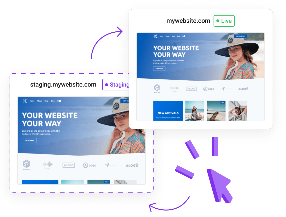 WordPress Hosting - One-click WordPress staging environment